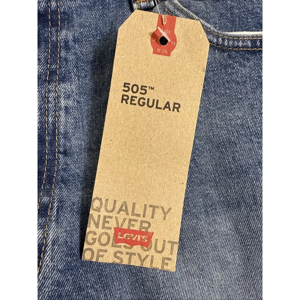 JEANS STRAIGHT LEVI 505 MEN 38X30 Regular Fit NWT